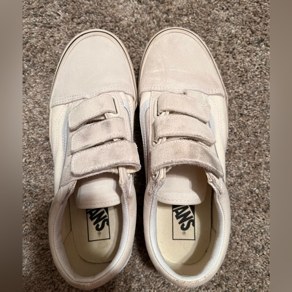 White Velcro old skool vans